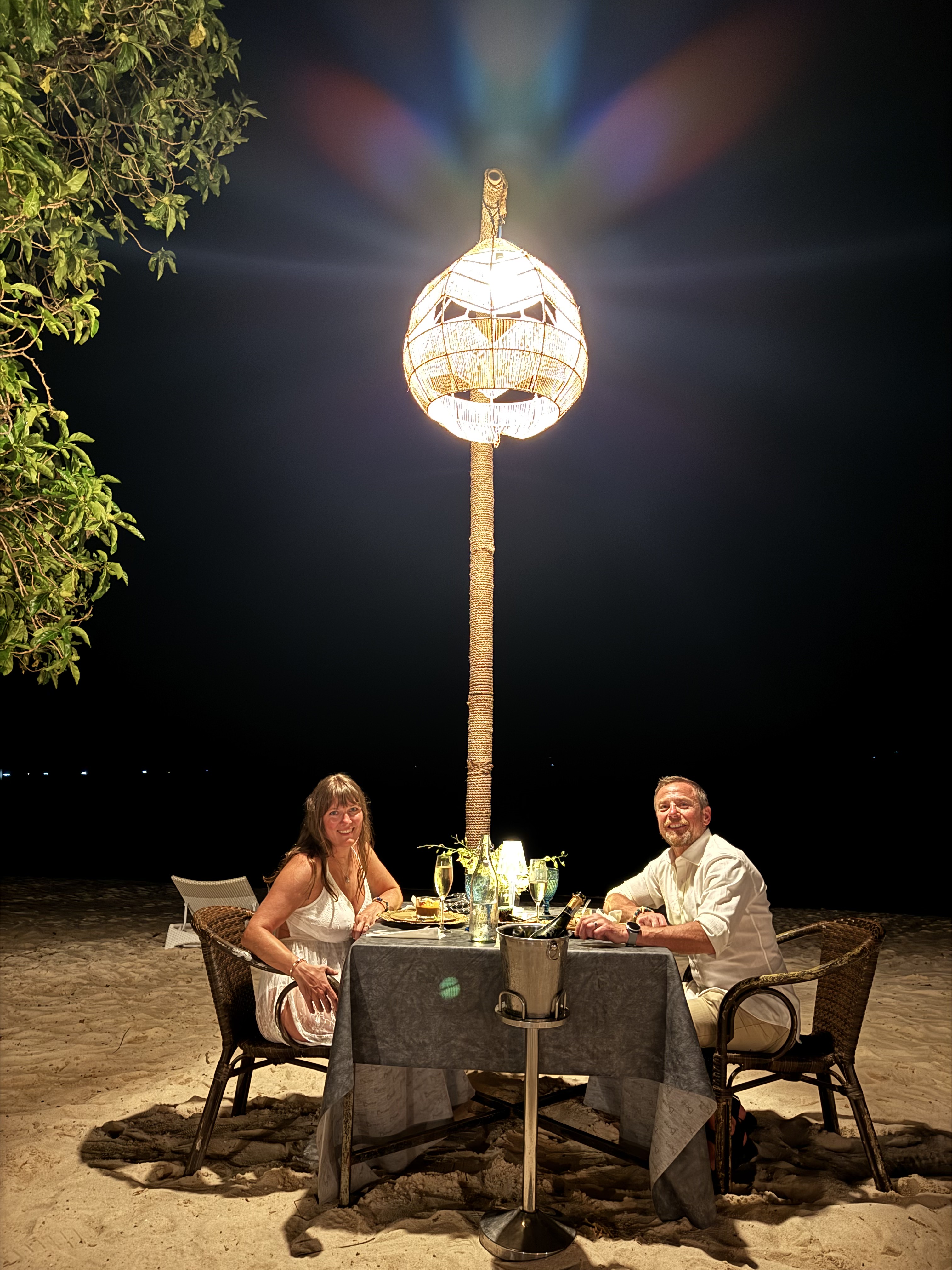 Our anniversary dinner on the beach at Two Seasons Coron Island Resort.