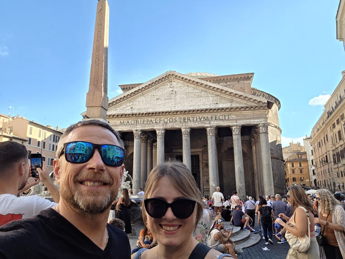 Our first Rome chapter, outside the Pantheon.