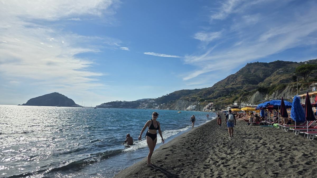 A beach stop while exploring Ischia.