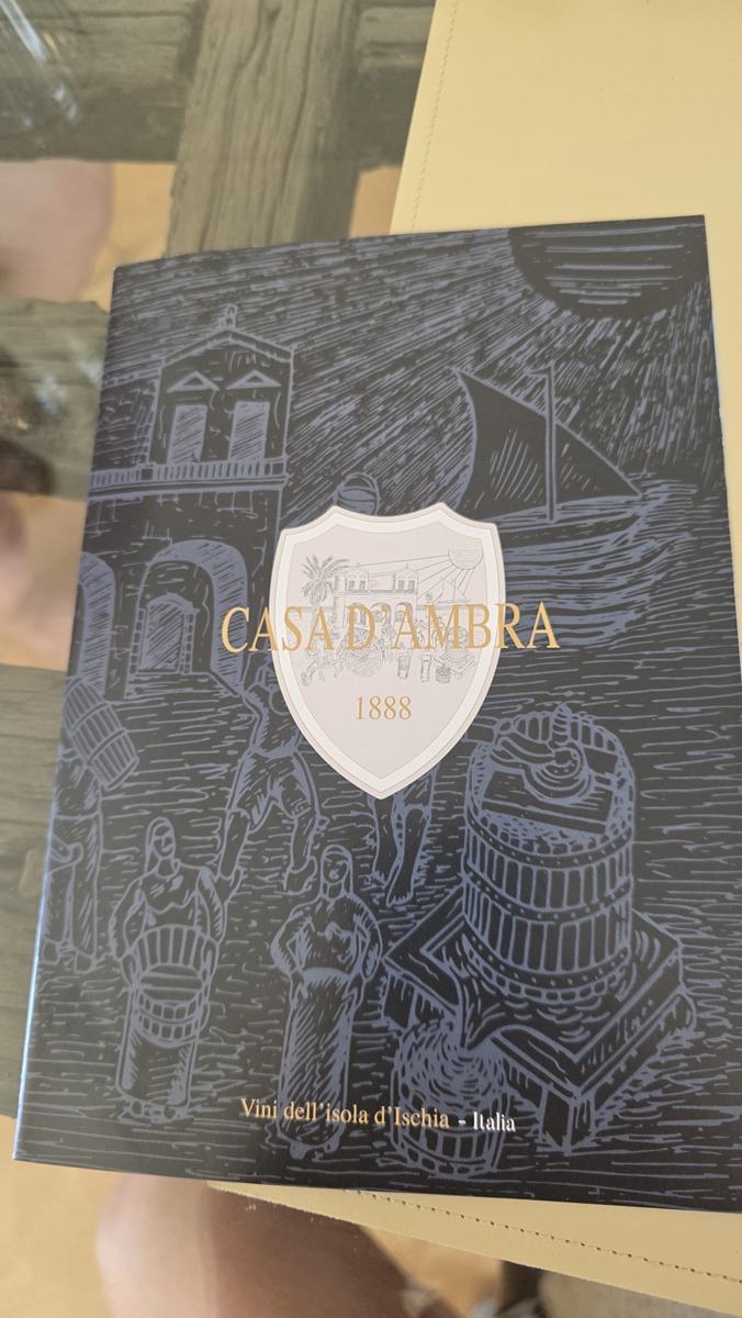 Casa D'Ambra's tasting booklet.