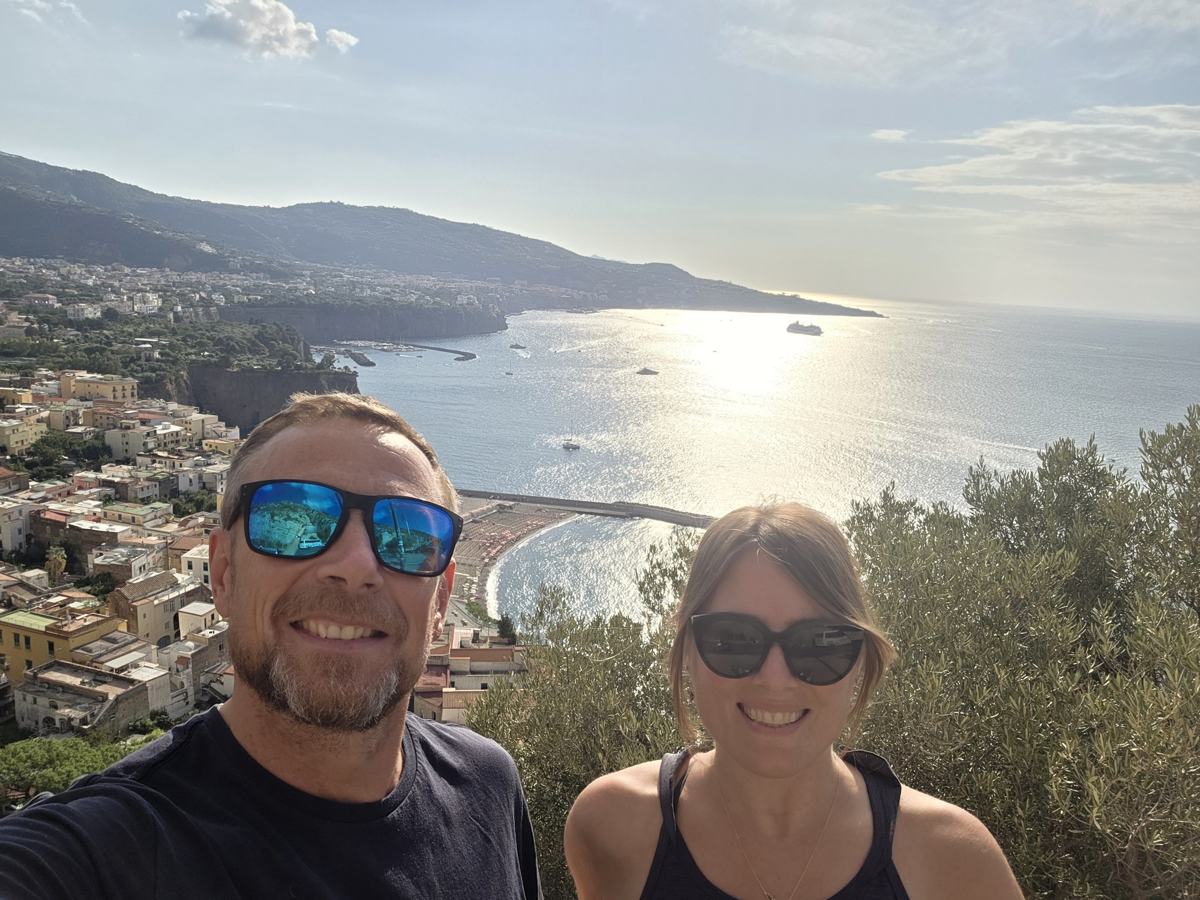 Together above the bay on our Sorrento stop.