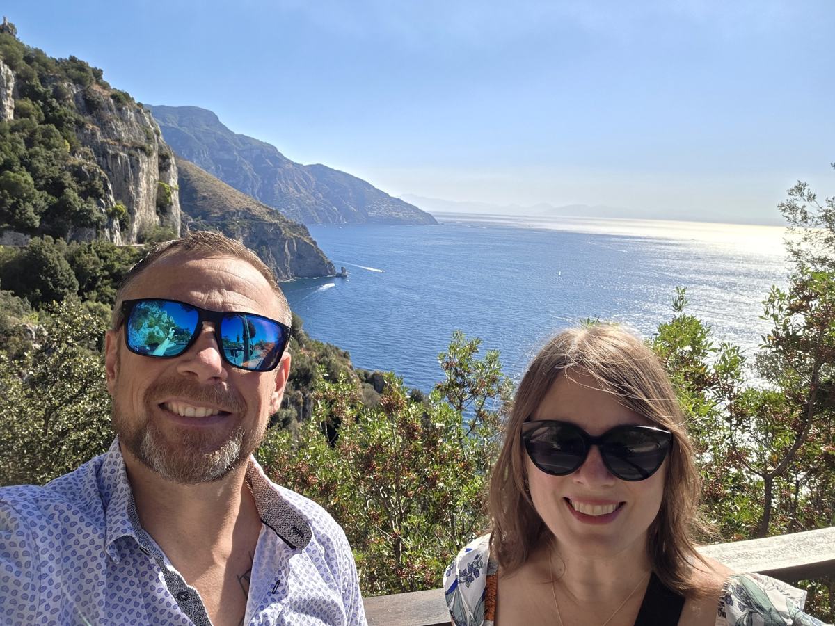 A pause above the sea on our coastal drive.