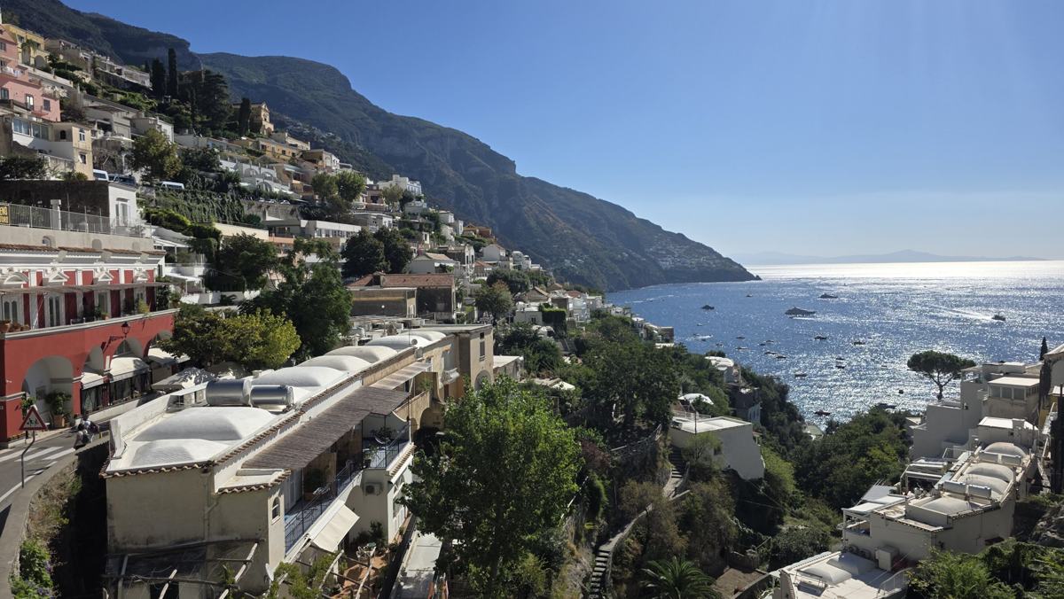 Positano descending toward the water.