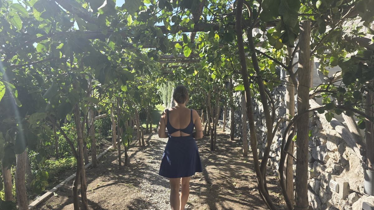 A shaded walkway during our morning above the coast.