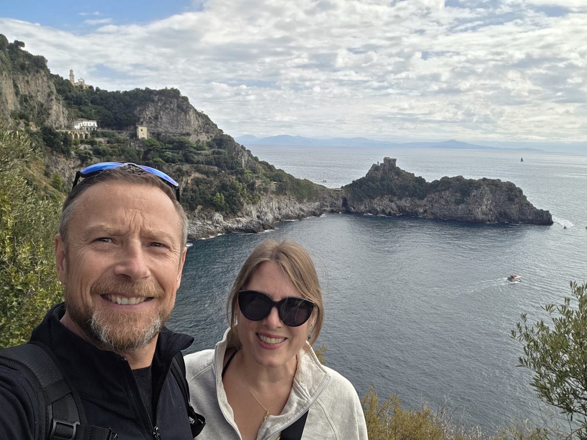 The coastline near our Emerald Grotto stop.