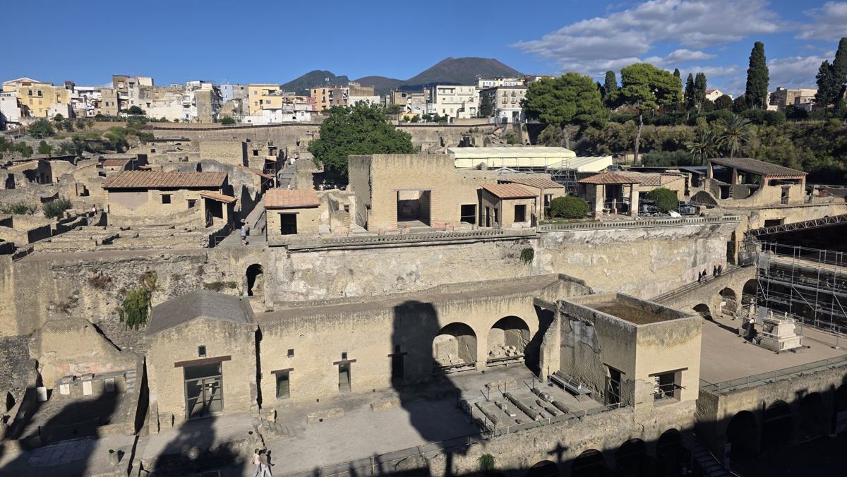 Ancient Herculaneum below the modern town.