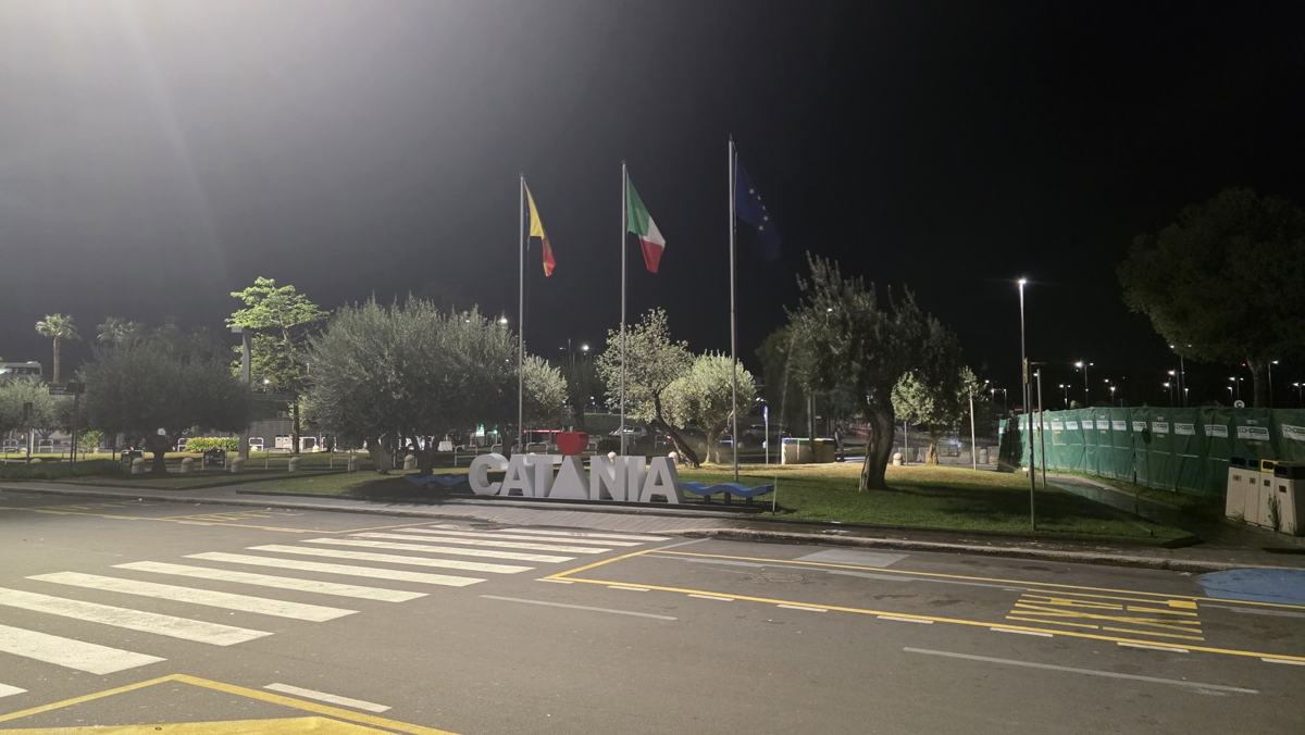Finally in Catania, well into the night.