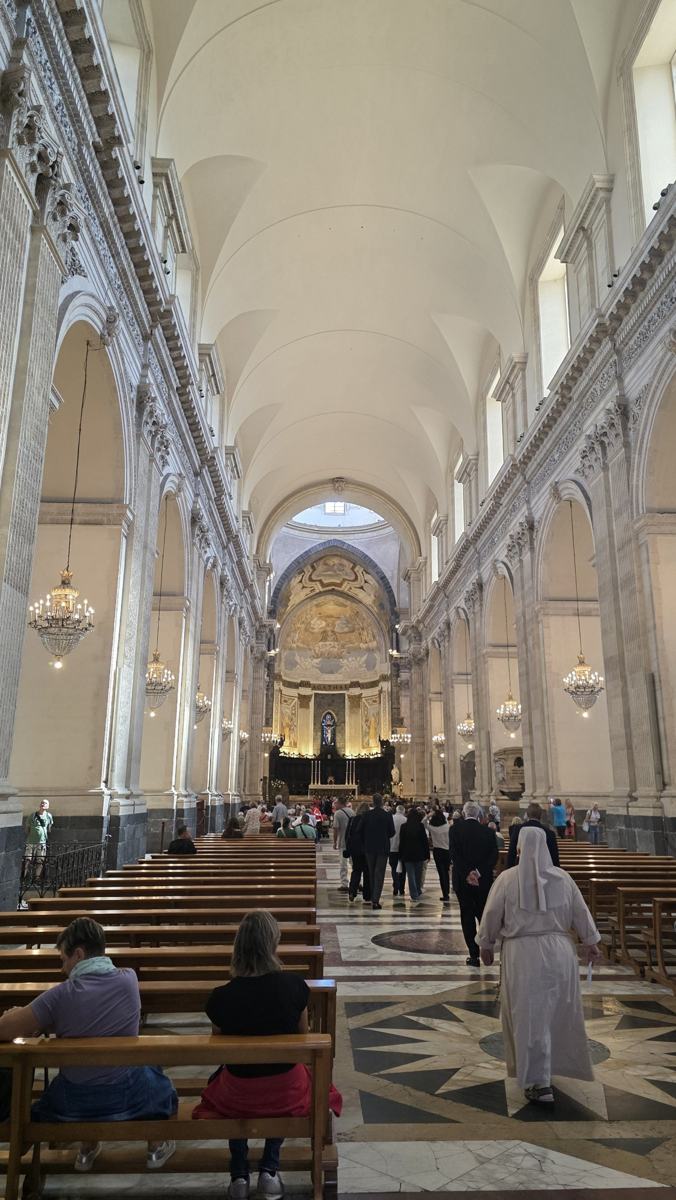 Inside the cathedral.