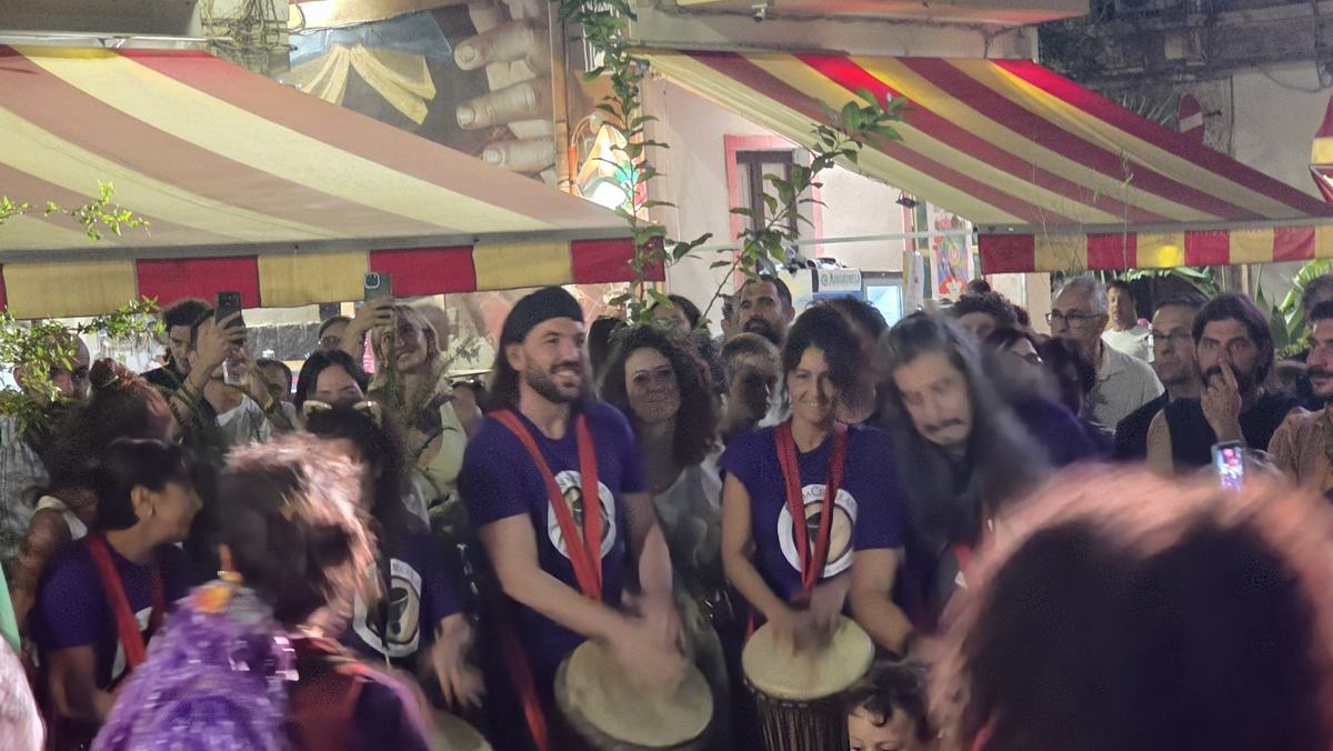 Drummers bringing the street to life.