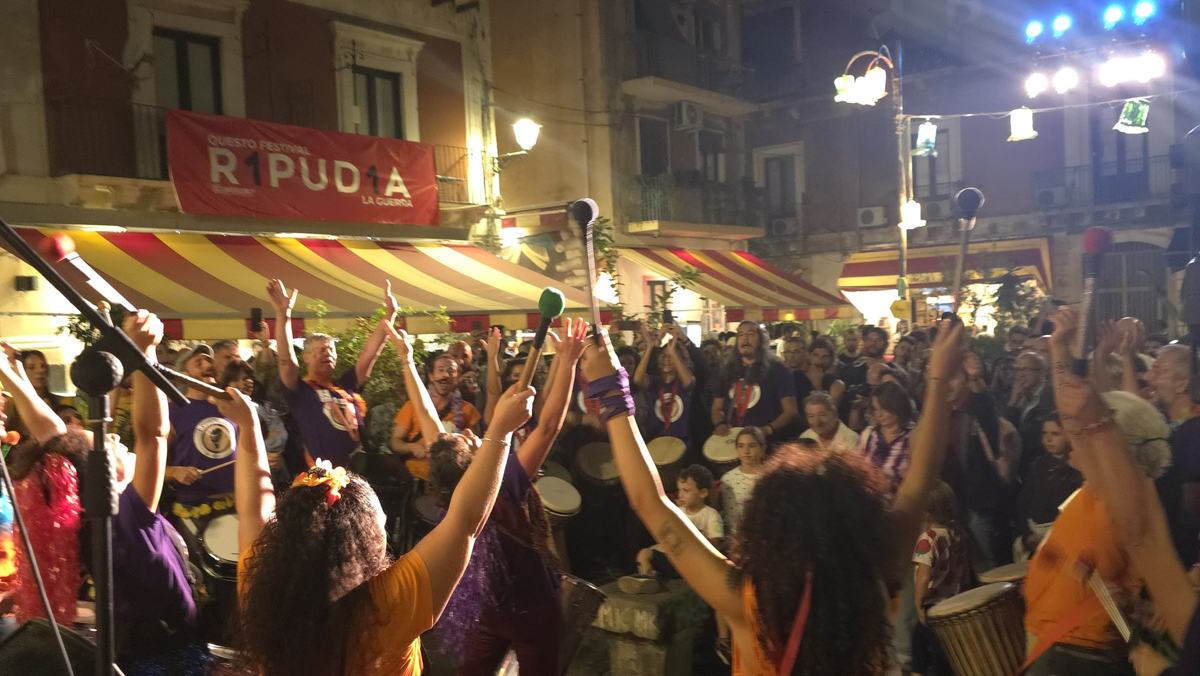 Music and a lively crowd at the festival.