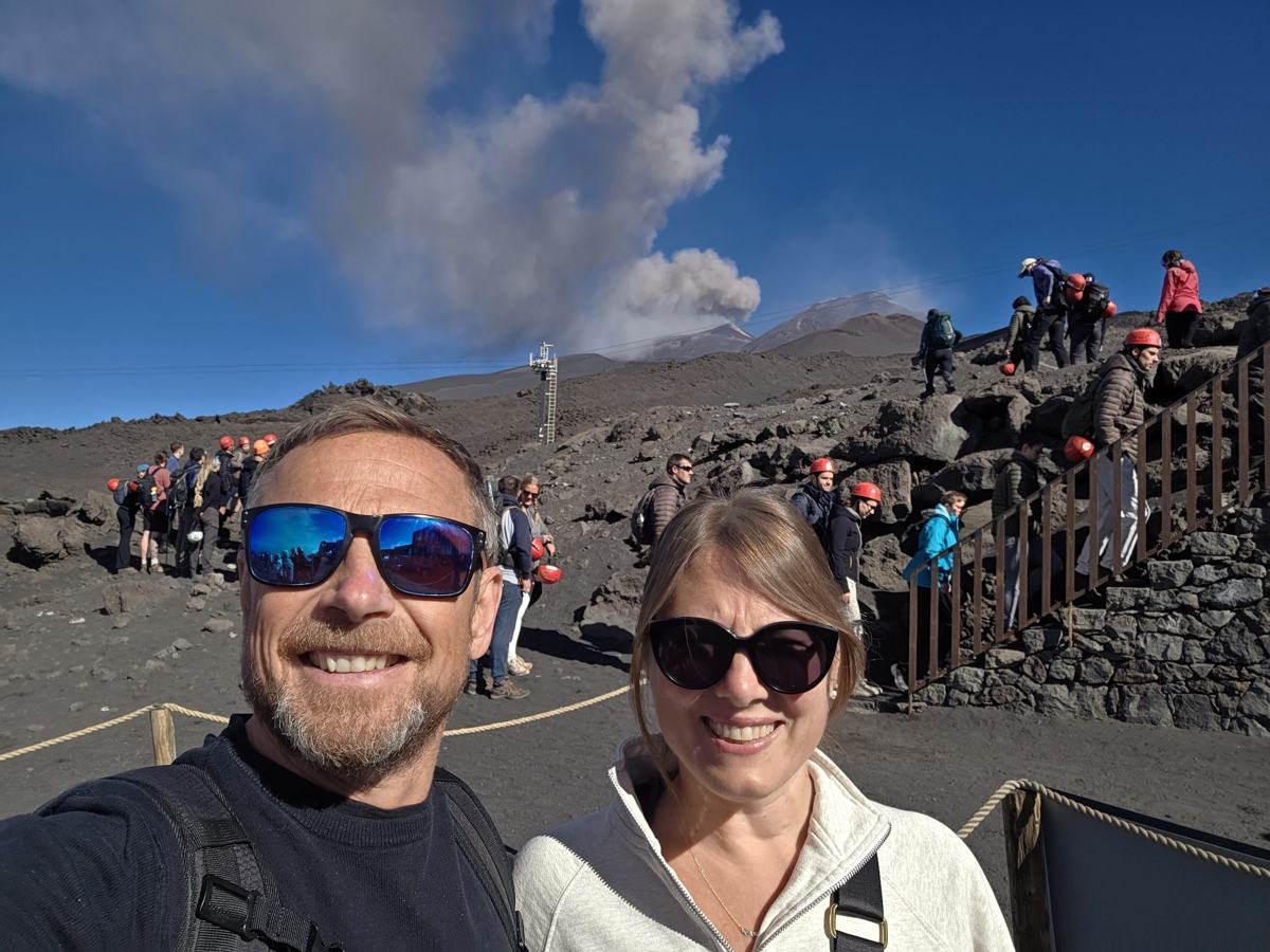 Together on our Etna excursion.