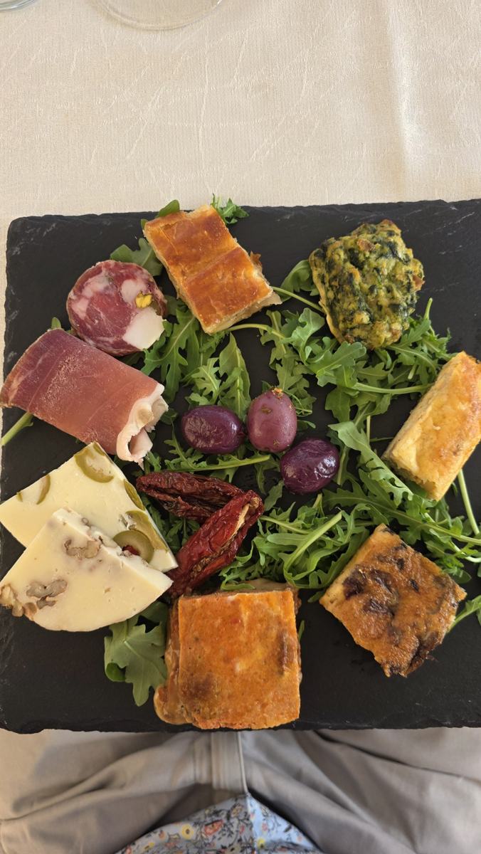 A closer look at the food served with the Feudo tasting.