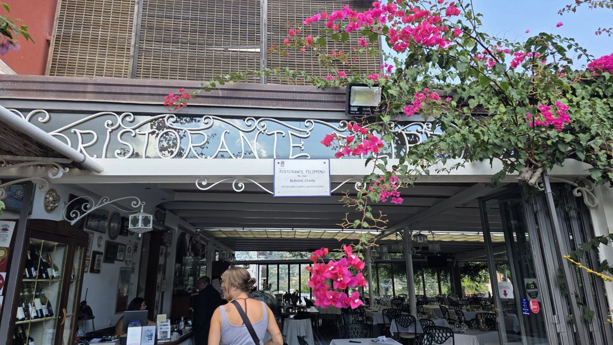 Arriving for lunch at Ristorante Filippino.