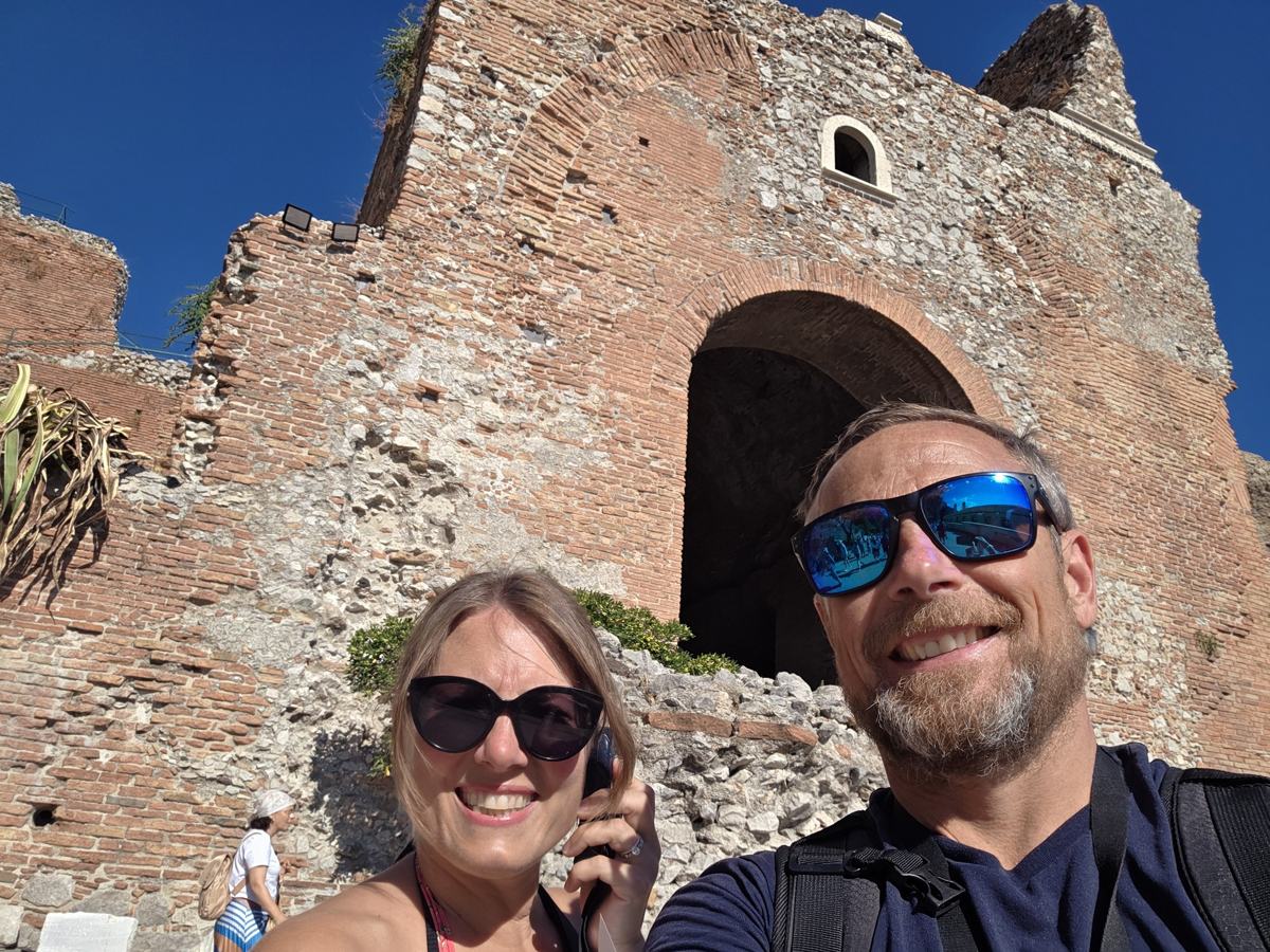 Together at Taormina’s ancient theatre.