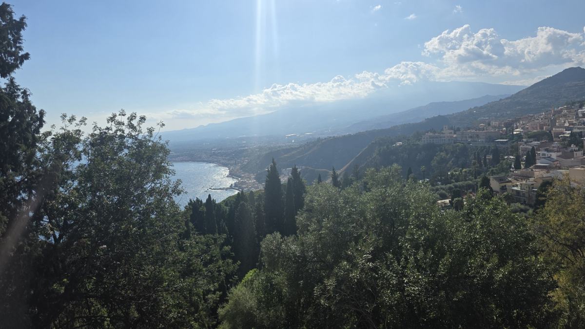Coastal views from above Taormina.