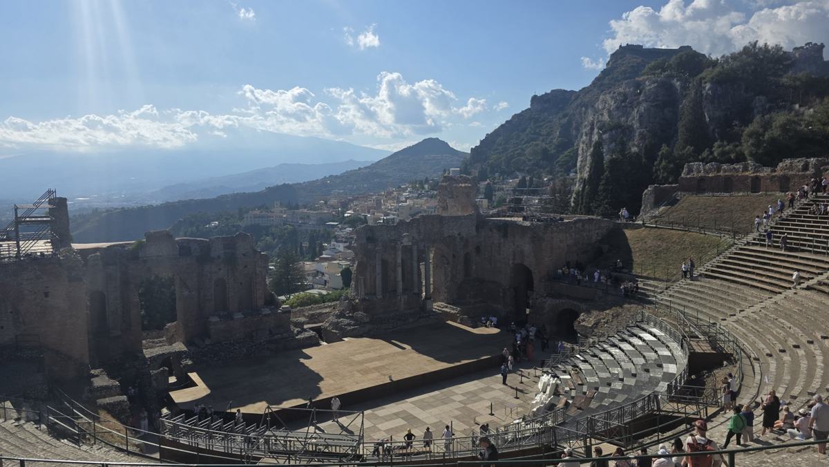 The ancient theatre and its extraordinary setting.