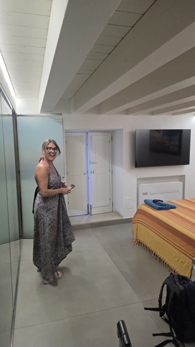 Settling into our Ortigia accommodation.