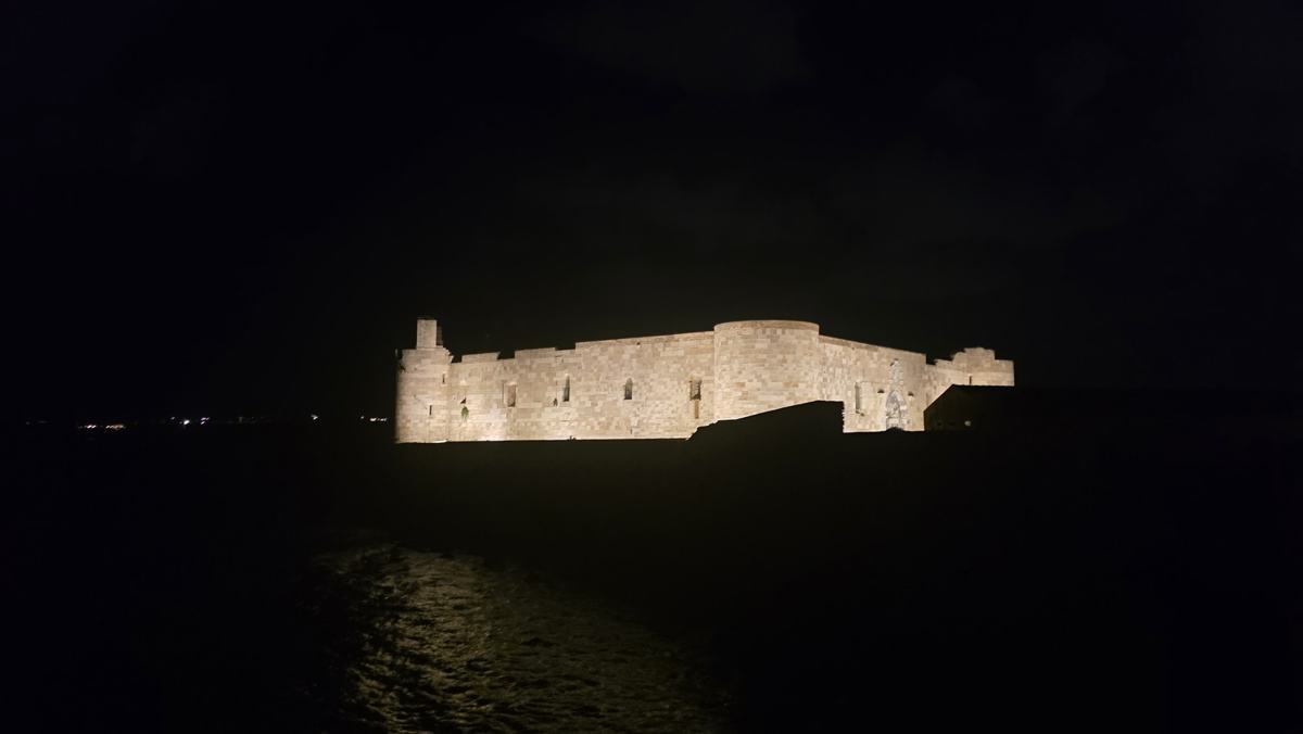Castello Maniace at night.