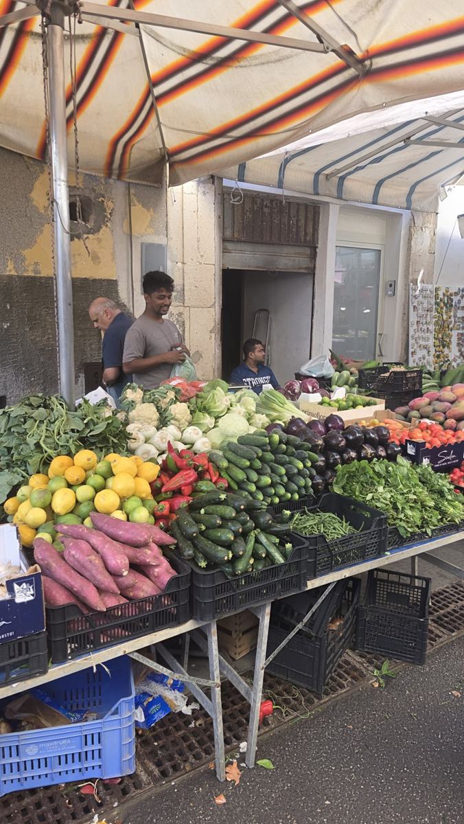 Fresh produce at Ortigia’s market.
