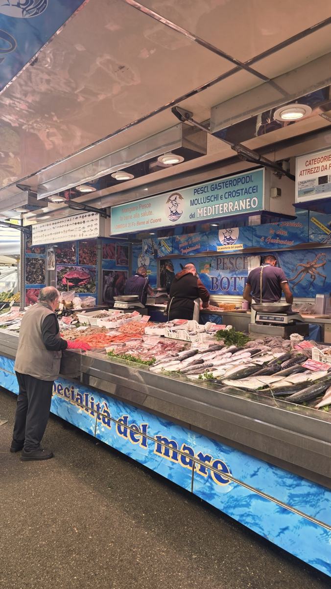 The seafood stalls during our market visit.