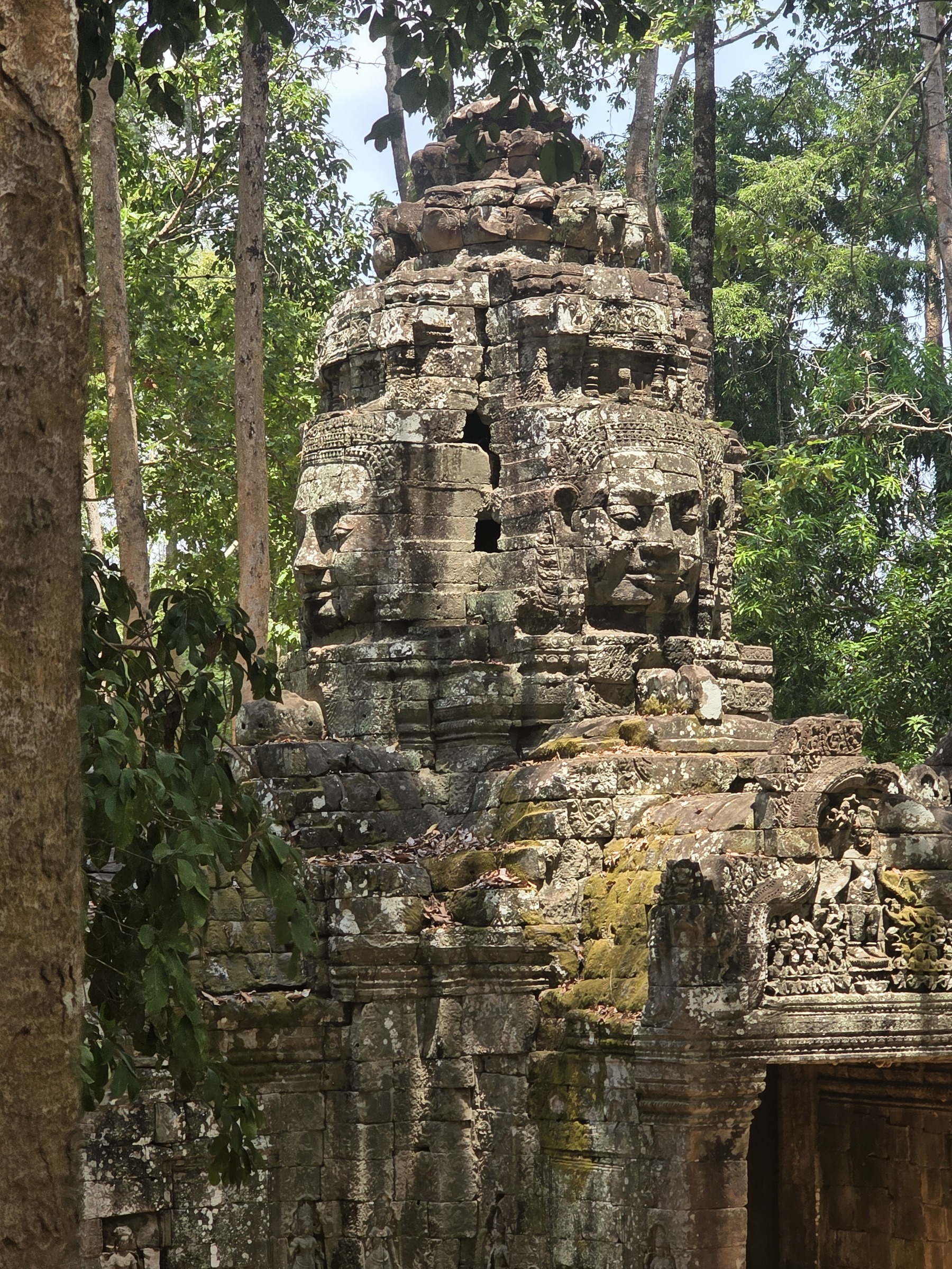 Carved stone faces in the Angkor complex